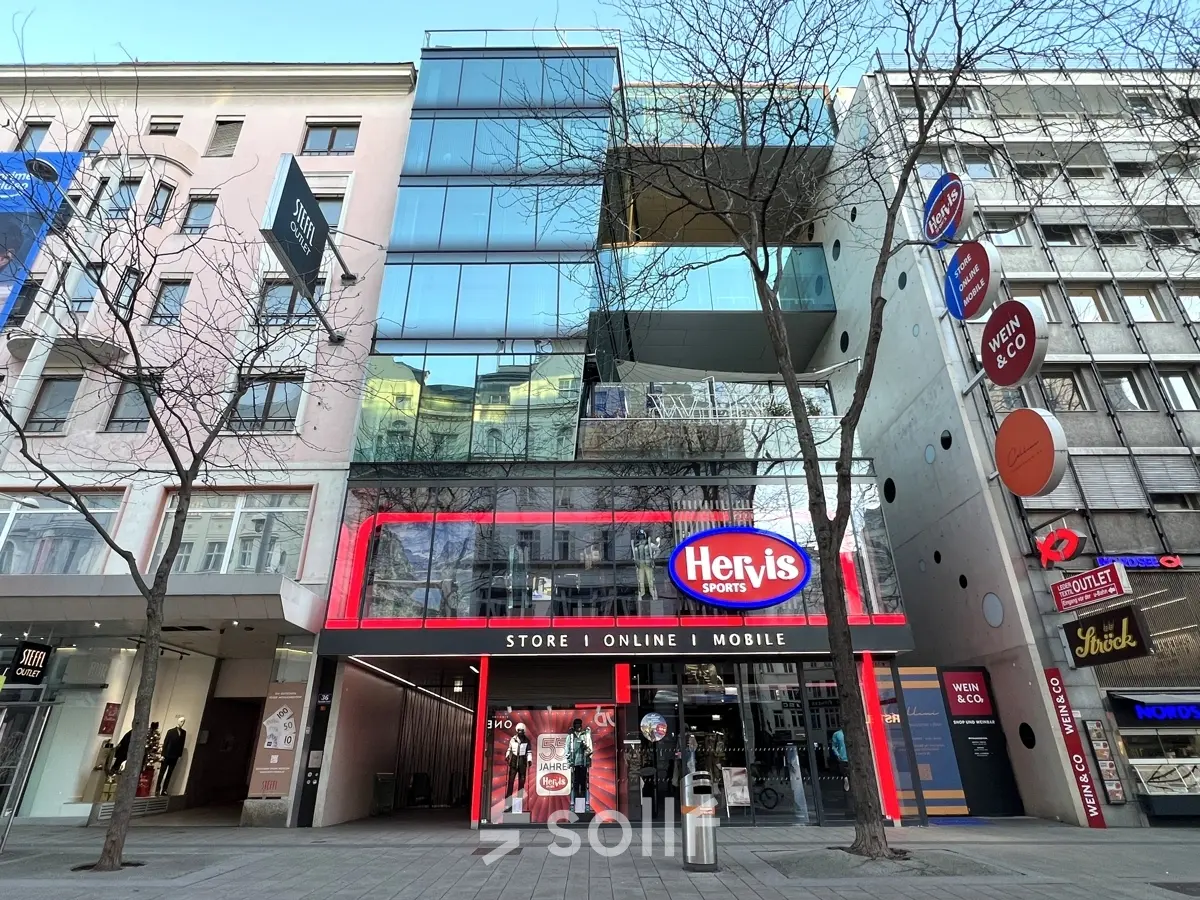 Moderne Bürogebäude an der Mariahilfer Straße 36, 1070 Wien, ideal, um Bürofläche zu mieten.