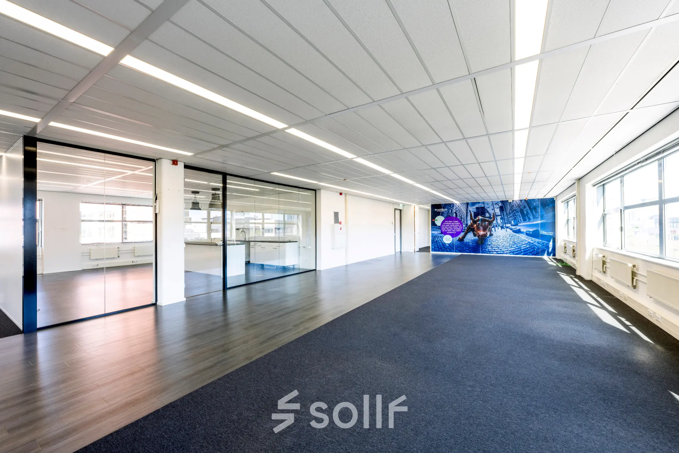 Bright office space at Paasheuvelweg 20 20 in Amsterdam South East, featuring large windows and modern design ideal for office space rental.