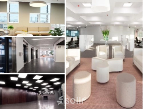 Spacious office on Avinguda Diagonal 211, Barcelona @22 with modern furnishings, comfortable seating, and ample natural light. Ideal for those seeking office space rental in a prime location.