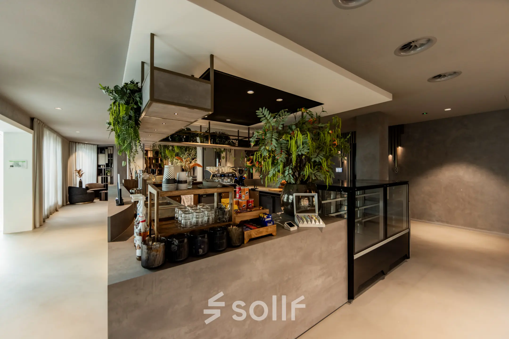 Modern furnished office space with greenery at Diemerhof 42, Diemen, ideal for rent office space seekers.