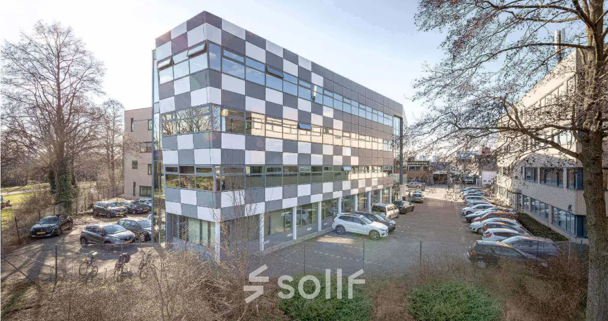 Modern exterior view of office building at Meerenakkerplein 11-20, Eindhoven De Hurk, showcasing office space rental opportunities.