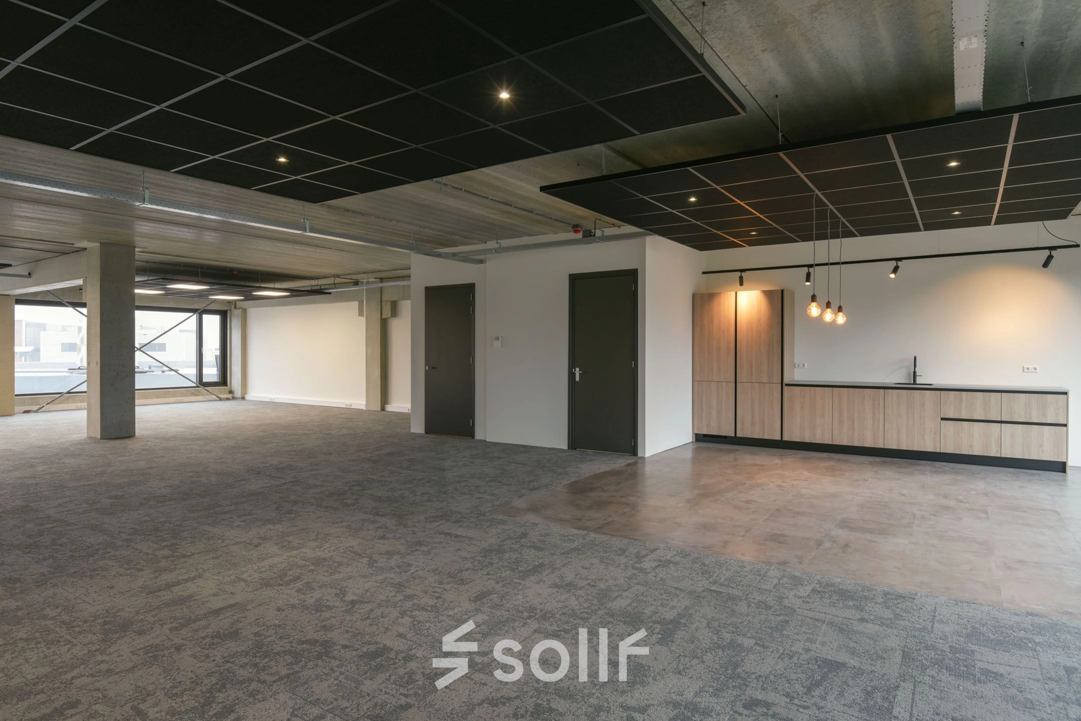 Spacious office interior at Zuiderloswal 55, Hilversum, perfect for office space rental with a modern open-floor design.