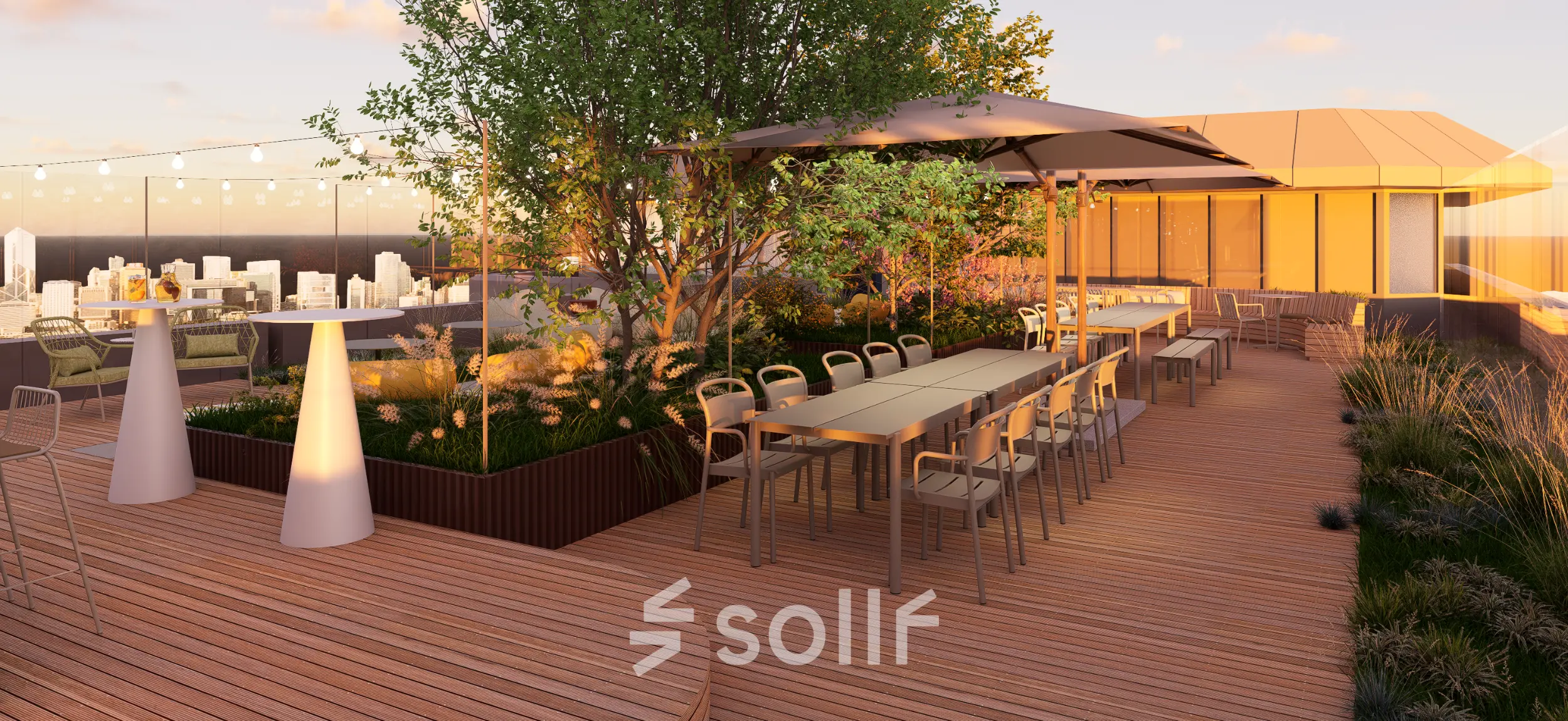 Spacious outdoor area at Marten Meesweg 101, Rotterdam Alexander, ideal for breaks or informal meetings, part of the office space rental options available.