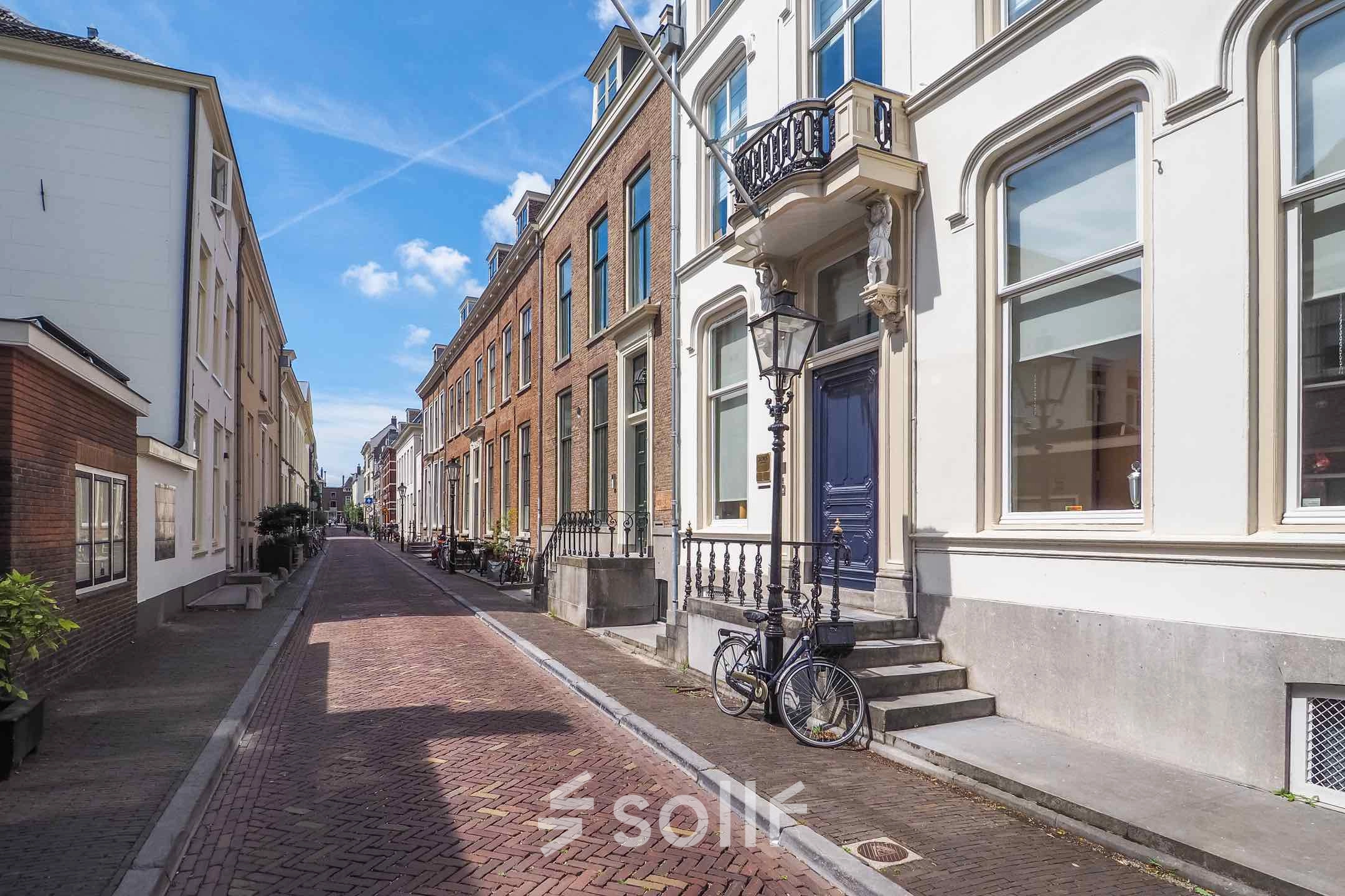Street view of Brigittenstraat 22 in Utrecht Center, showcasing classic architecture perfect for office space rental.