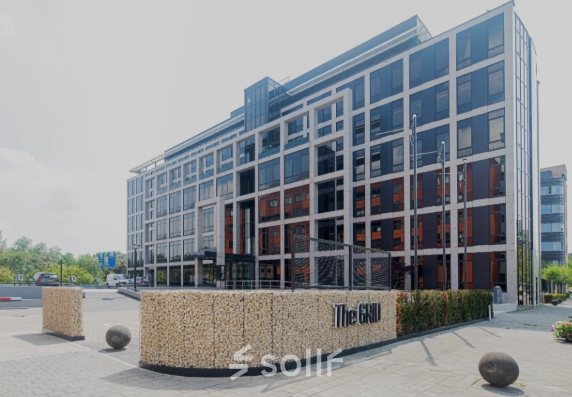 Exterior view of the modern office building at Euclideslaan 265, Utrecht Rijnsweerd, available for office space rental.