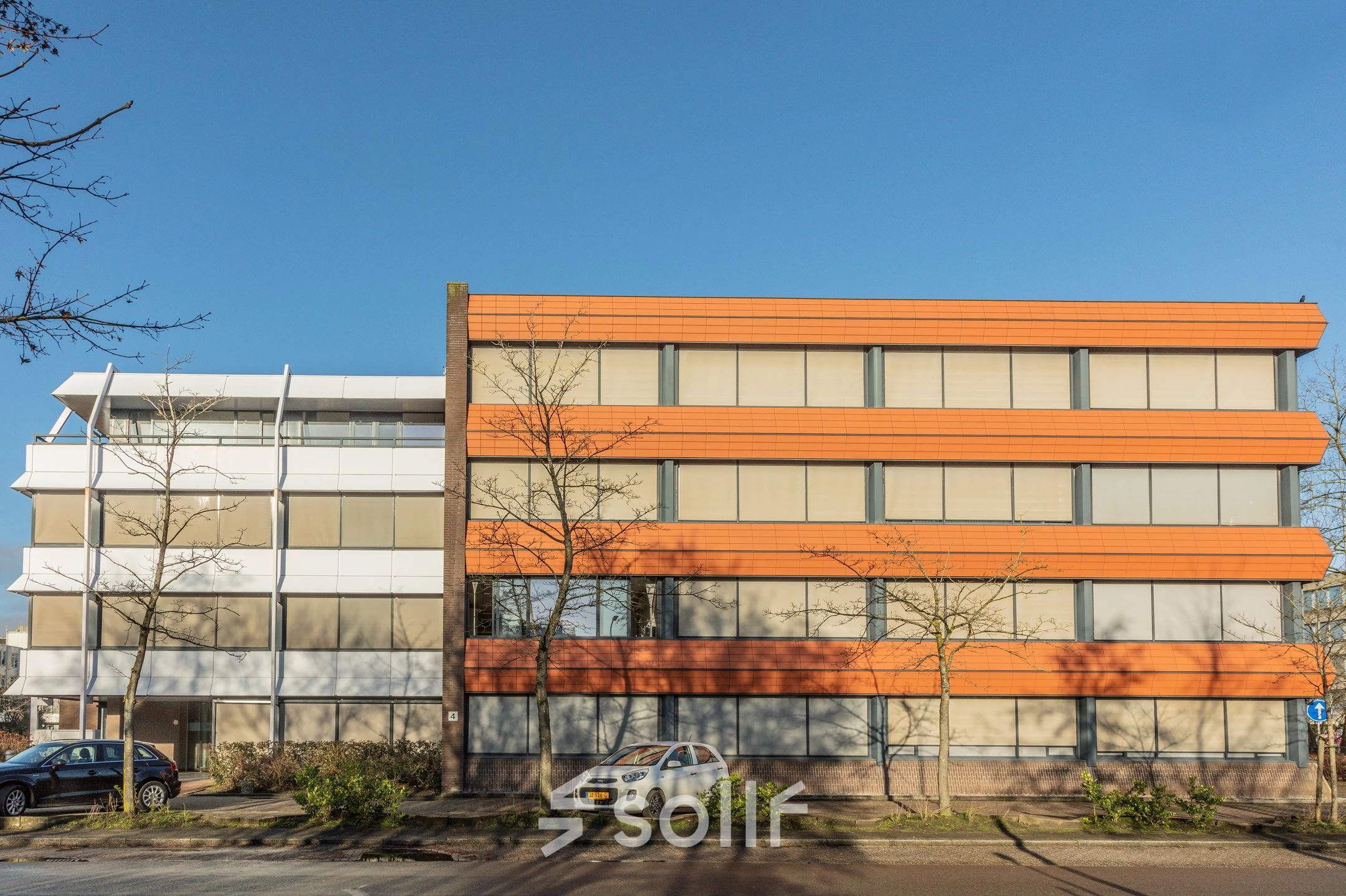 Exterior view of office building at Zaagmolenlaan 4, Woerden, suitable for office space rental.