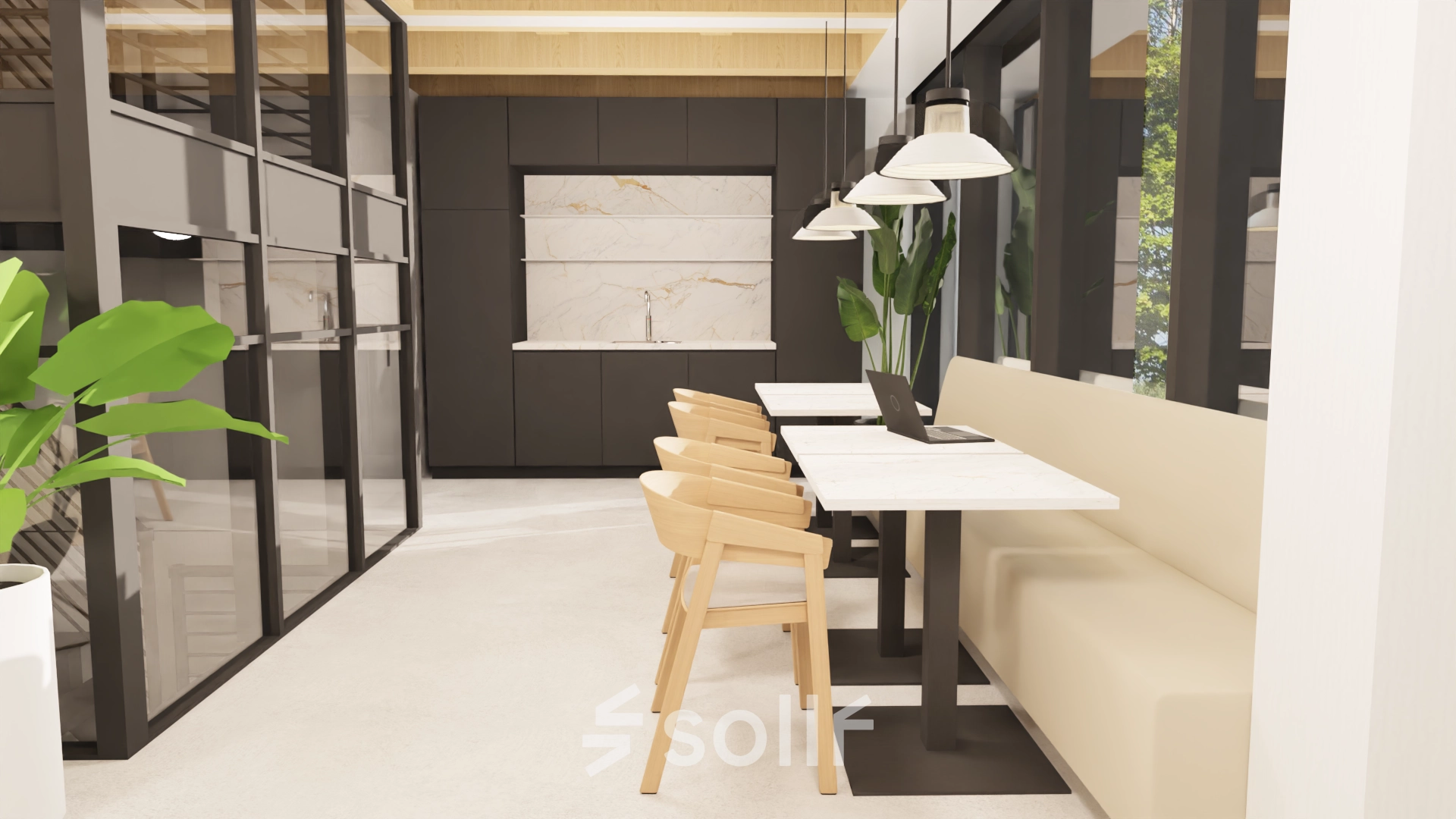 Moderne kantoorruimte op Pieter Cornelisz. Hooftstraat 7 in Amsterdam Centrum met licht interieur en stijlvolle afwerking. Ideaal voor wie een kantoor wil huren in een inspirerende omgeving.