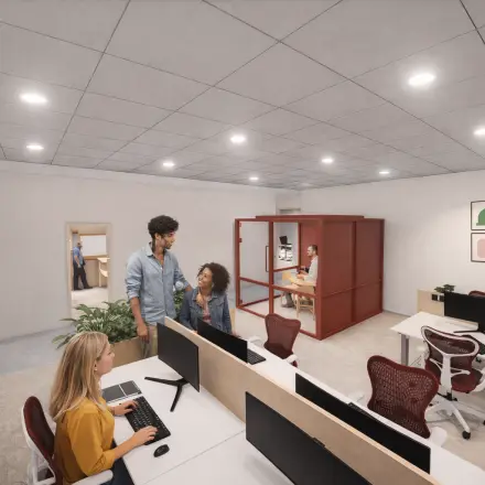 Office space at Luttenbergweg 8, Amsterdam South East with desks and people working, ideal for office space rental.