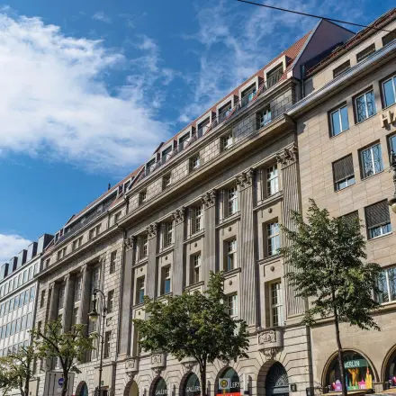 Street view of the office building located at Unter den Linden 26-30, Berlin Mitte, suitable for office space rental.