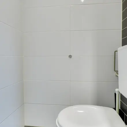 Simple restroom in an office space at Regulierenring 2, Bunnik available for rent.