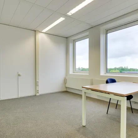 Spacious office room with large windows offering natural light and views of Bunnik greenery. Ideal for rent office space for professionals seeking calm and focus.