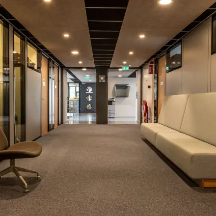 Office space at Delftechpark 9, Delft with seating area and hallway, perfect for office space rental.