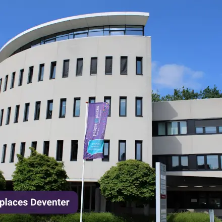 Exterior view of an office building at Keulenstraat 12, Deventer, suitable for office space rental.