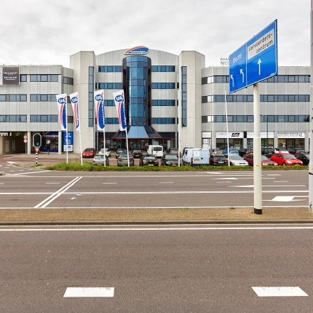 Exterior view of an office building at Patrijsweg 62, Rijswijk, available for office space rental.