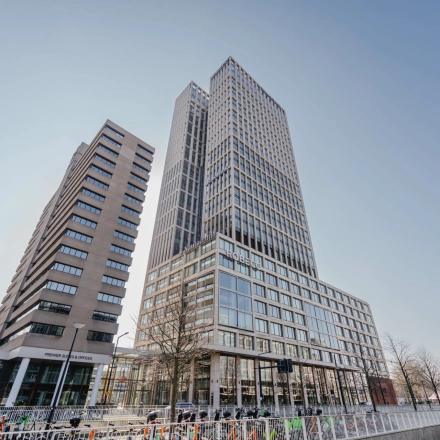 Exterior view of office building at Weena 788, Rotterdam Center, ideal for those seeking office space rental.