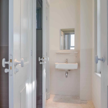 Bright office space to rent at Brigittenstraat 22, Utrecht Center, featuring a clean and functional restroom.