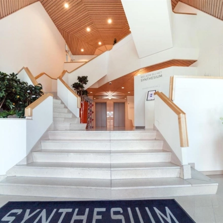 Bright and inviting entrance at Loire 104 - 206, Voorburg, perfect for office space rental with stylish design and ample natural lighting.