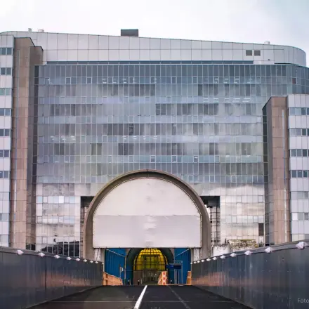 Exterior view of an office space for rent at Boerhaavelaan 40, Zoetermeer, showcasing a modern multi-story building.