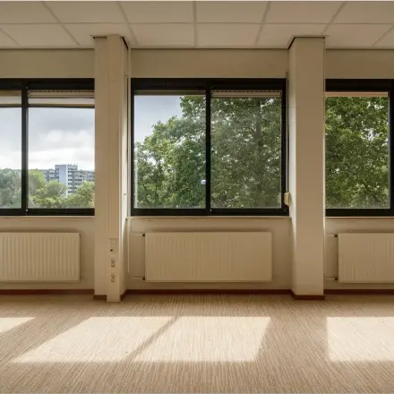 Bright office space with large windows overlooking a green area at Bredewater 26, Zoetermeer, ideal for rent office space seekers.