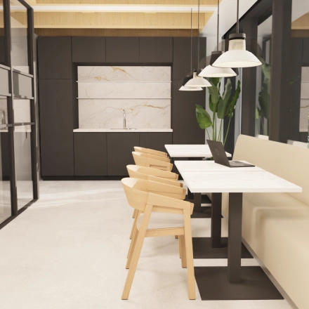 Moderne kantoorruimte op Pieter Cornelisz. Hooftstraat 7 in Amsterdam Centrum met licht interieur en stijlvolle afwerking. Ideaal voor wie een kantoor wil huren in een inspirerende omgeving.