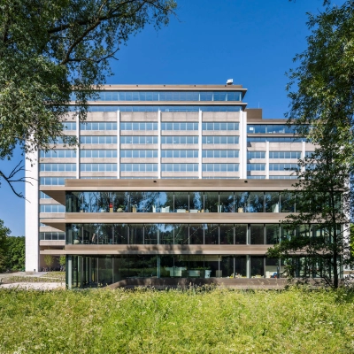Exterior view of an office building at Nachtwachtlaan 20, Amsterdam West, ideal for office space rental.