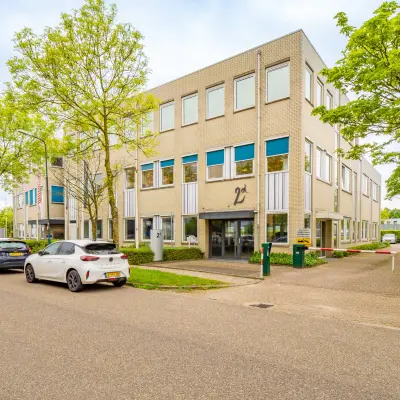Exterior view of office building at Regulierenring 2, Bunnik, available for office space rental.