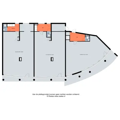 Blueprint of office to rent at Boddenkampsingel 95, Enschede, featuring multiple workspaces and conference rooms.