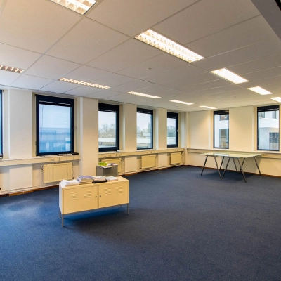 Spacious office to rent at Franciscusweg 219, Hilversum, featuring large windows and ample natural light. Ideal for office space rental.