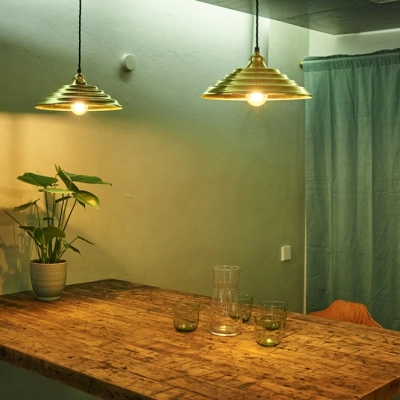 Cozy office space for rent in Munich Maxvorstadt at Amalienstraße 71, featuring wooden table, pendant lighting, and plant decor.
