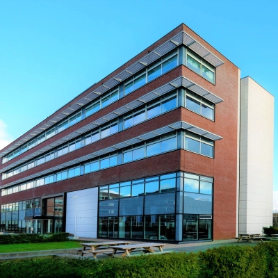 Exterior view of an office building at Tupolevlaan 81-99, Schiphol Rijk, highlighting a potential office space rental opportunity.