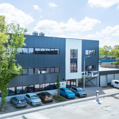 Exterior view of an office building at Kapitein Rondairestraat 8 in Tilburg, suitable for office space rental.