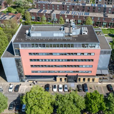 Exterior view of office building at Goeman Borgesiuslaan 77, Utrecht North, suitable for office space rental.