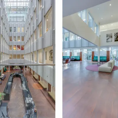 Ruim en licht kantoorpand op Blaak 34 in Rotterdam Centrum met hoge plafonds en stijlvolle inrichting. Ideaal voor bedrijven die kantoorruimte willen huren in een moderne omgeving.